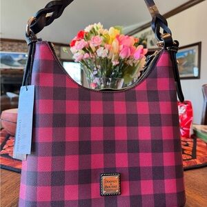 Dooney & Bourke Red and Black Buffalo Plaid Shoulder Bag